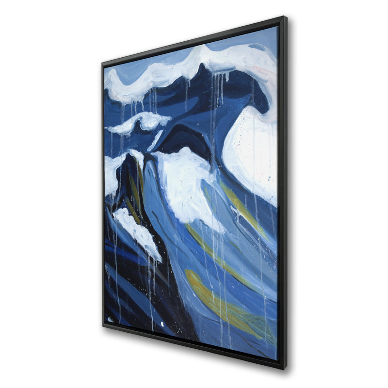 Wave in Motion - Marine Waves Framed Canvas Home Decor