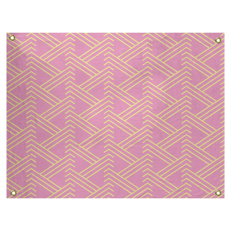 Tapisserie, H 26 po x l 36 po, Rose/jaune