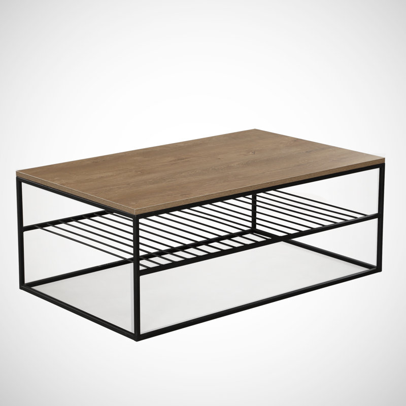 Table basse avec rangement Manuel, Chêne du Caucase