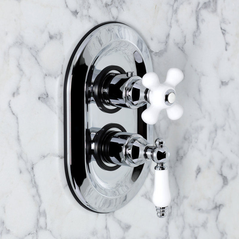  Robinet de douche et de baignoire inverseur, Chrome poli