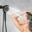 Douche à main à 6 jets en mode haut, design noir mat, boyau de 60 pouces, technologie d'amarrage magnétique pour une manipulation facile dans la pomme de douche de la salle de bain, options, à main, forme ronde en métal et répartition de l'eau uniforme