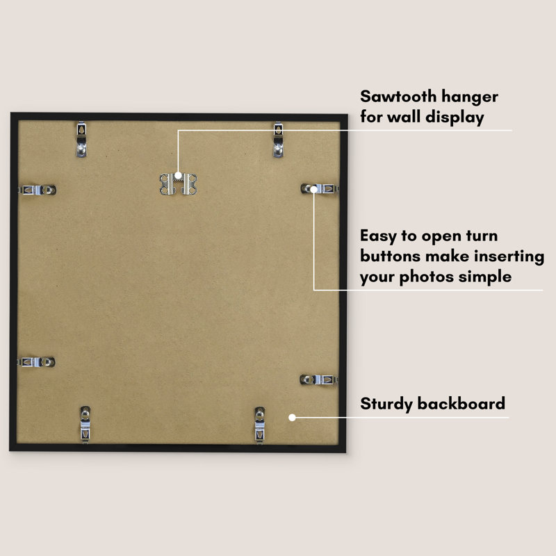 Picture Frame with Oversized Mat - Gallery-Style Frames for Photos or Artwork - Multiple Sizes, 14" x 14"