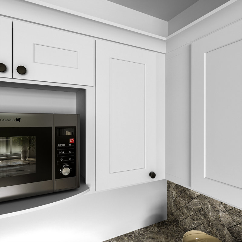 Armoire de cuisine en bois massif prête à assembler, H 30 po x l 15 po x P 12 po, White