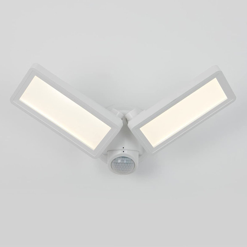 Sentinel White Plastic LED Outdoor Security Light with Motion Sensor