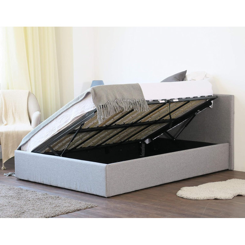 Fallston Upholstered Ottoman Bed with Mattress, Small Double (4')