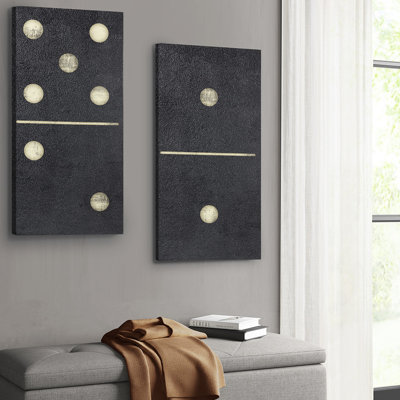 Canvas Wall Art 2 - Dynamic Black Prints, Indoor Use By Rain Shanks Deep And , Glossy Indoors