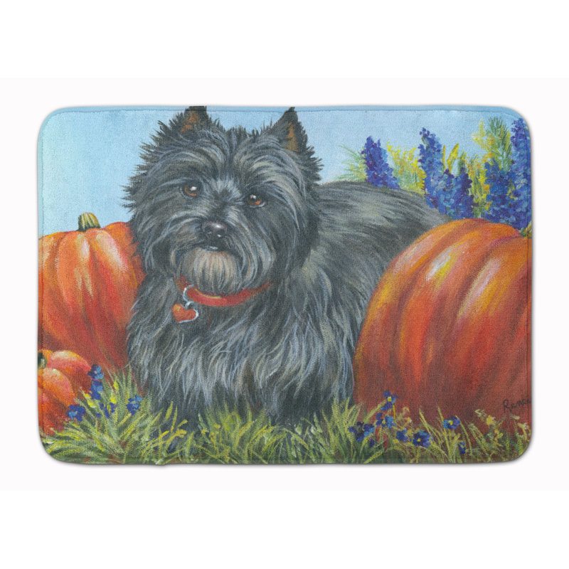 Tapis pour salle de bain Cairn Terrier Mom's Pumpkins