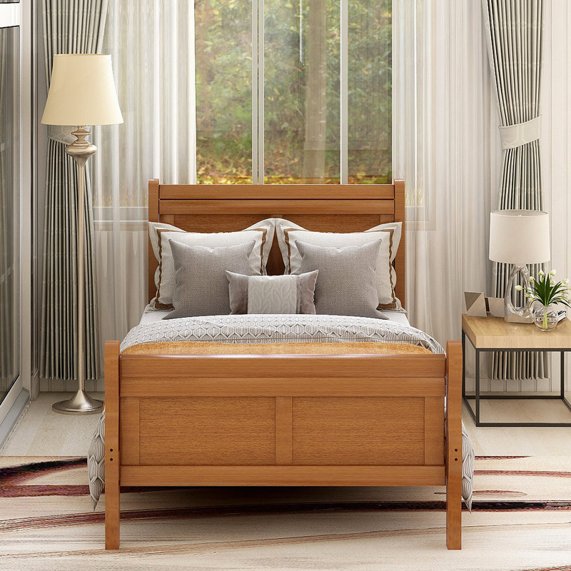 Lit plateforme avec base de lit en bois et sommier avec base de lit et support en lattes de bois
