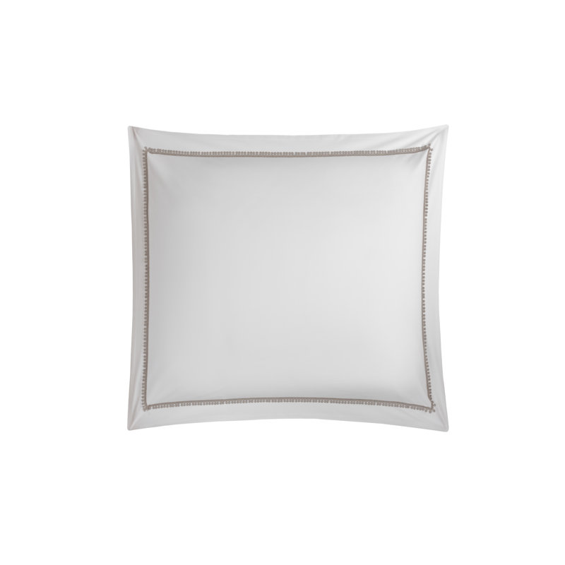 Bitsy Dots_Shams, Euro, White/Taupe