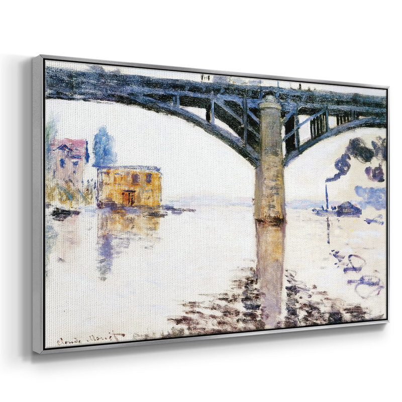 Le pont de chemin de fer à Argenteuil, 1874, reproduction d'art sur toile, H 25 po x l 37 po x P 2 po, Argent