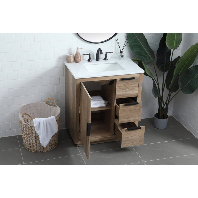 Ensemble de meuble-lavabo simple 30 po Broadlands, Chêne naturel