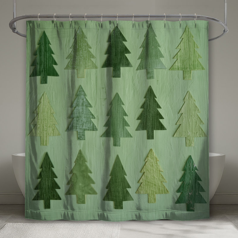 Rideaux de douche Green Tree Silhouettes, L 70 po x H 84 po