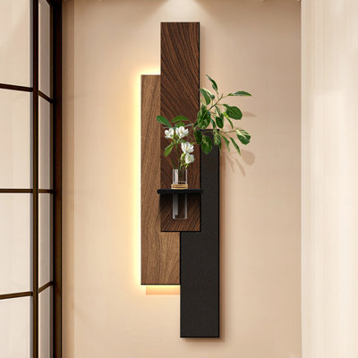 Art mural rectangulaire en bois manufacturé Burlywood