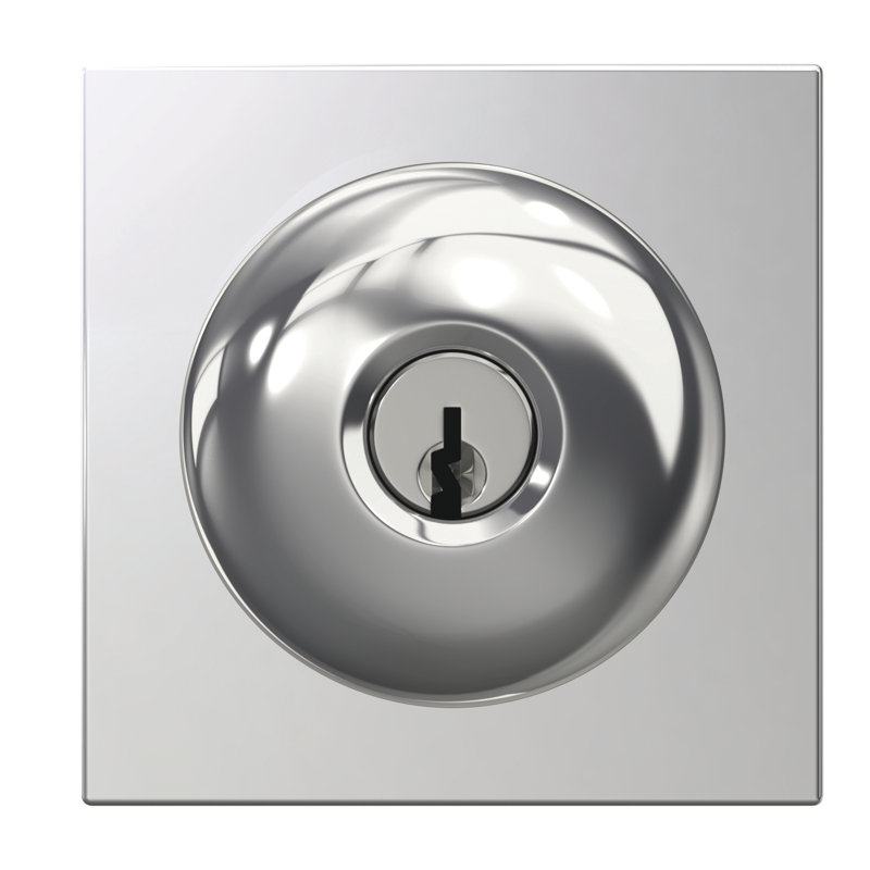 Plymouth Keyed Entry Knob with Collins Trim, Bright Chrome