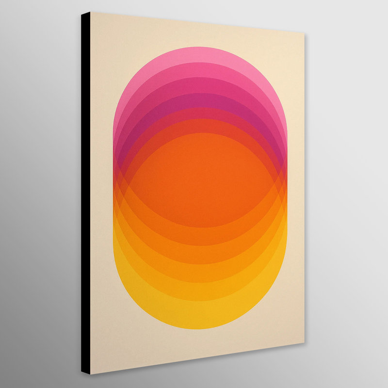 Gradient Circle Layers Abstract Wall Art - Canvas Framed Print, 41 cm H x 31 cm W