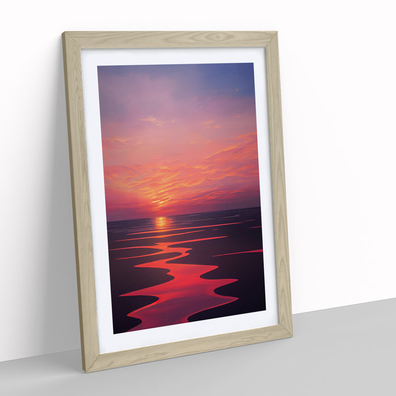 Ultimate Sunset - Single Picture Frame Print, 46cm H x 34cm W x 2cm D, Oak Framed