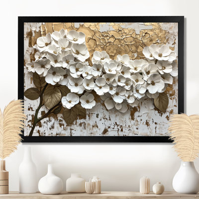 Montrell, fleur crème d'hortensias I - art mural hortensia