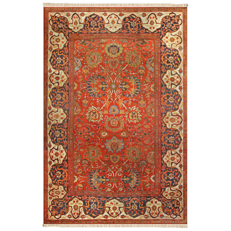 Rust Red Persian Inspired Traditional Area Rug