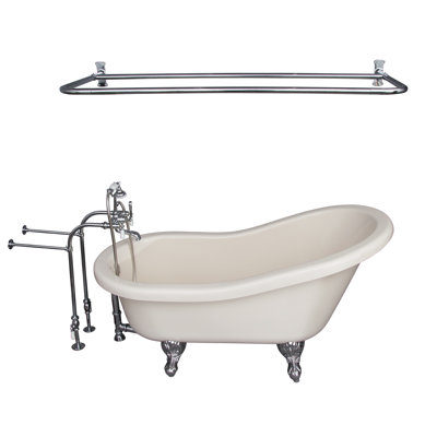 60 " L x 30 " W Freestanding and Mounting / Installation Required Soaking Acrylic Bathtub with Faucet