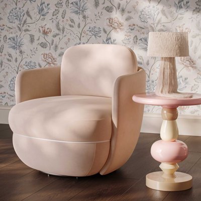 Chaise pivotante en velours vert menthe Wolfie