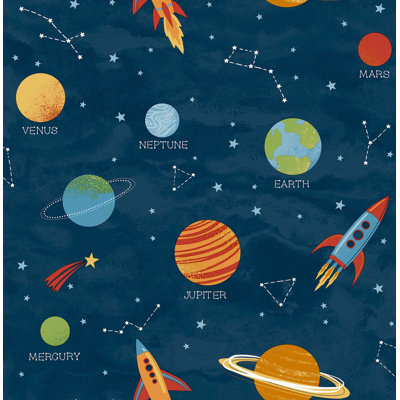Solar System Blue Outer Space Wallpaper