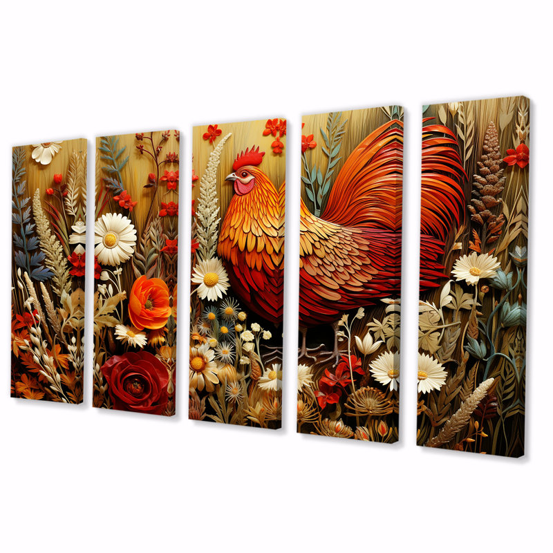Décoration murale 5 pièces Country Quill Floral, H 28 po x l 60 po