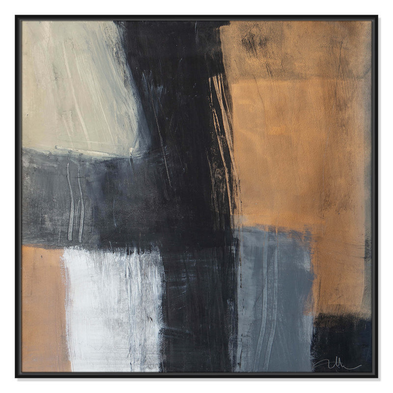 «Metallic Slate II» par Casa Fine Arts, Cadre flottant noir, H 37,5 po x l 37,5 po x P 2 po