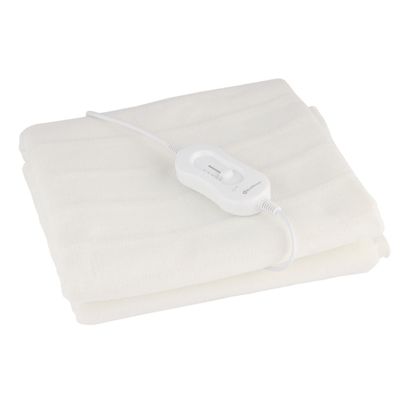 CosySnug Luxury Heated Throw Soft Flannel and Plush Teddy Fleece, White, 135cm x 120cm