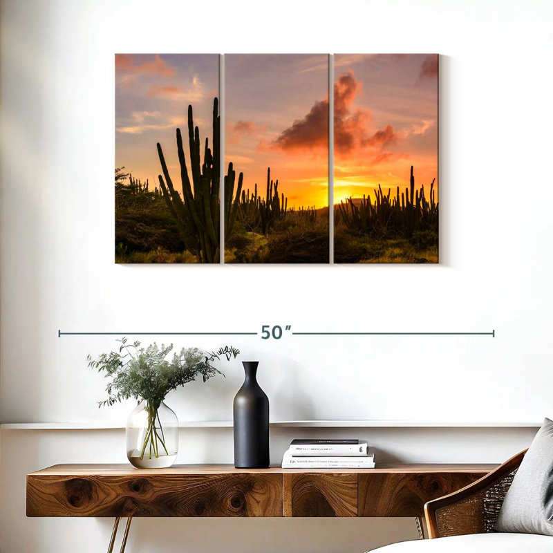 Harnek cactus coucher de soleil, H 24 po x l 38 po