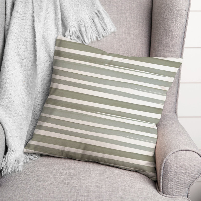  Housse de coussin décoratif en polyester / mélange de polyester, Vert/blanc