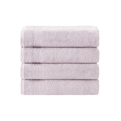 Ozdilek 4-Piece Bath Towels, 27x54, 100% Turkish Cotton, Luxury Quick Dry, Extra Large, Fade-Resistant, Eco-Friendly, Spa Towel, Comfortable (Mauve Pink)