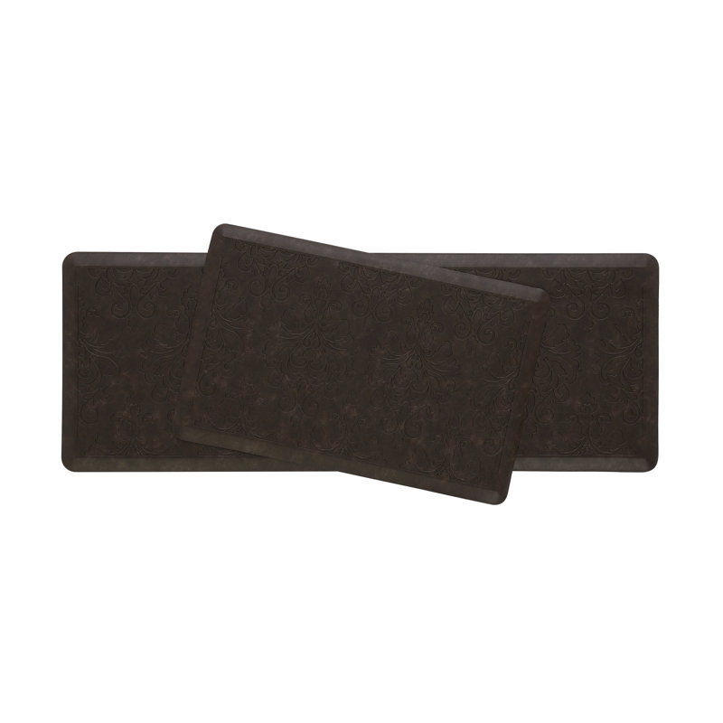 Embossed Soothing Comfort Anti-Fatigue Mat Set, Brown