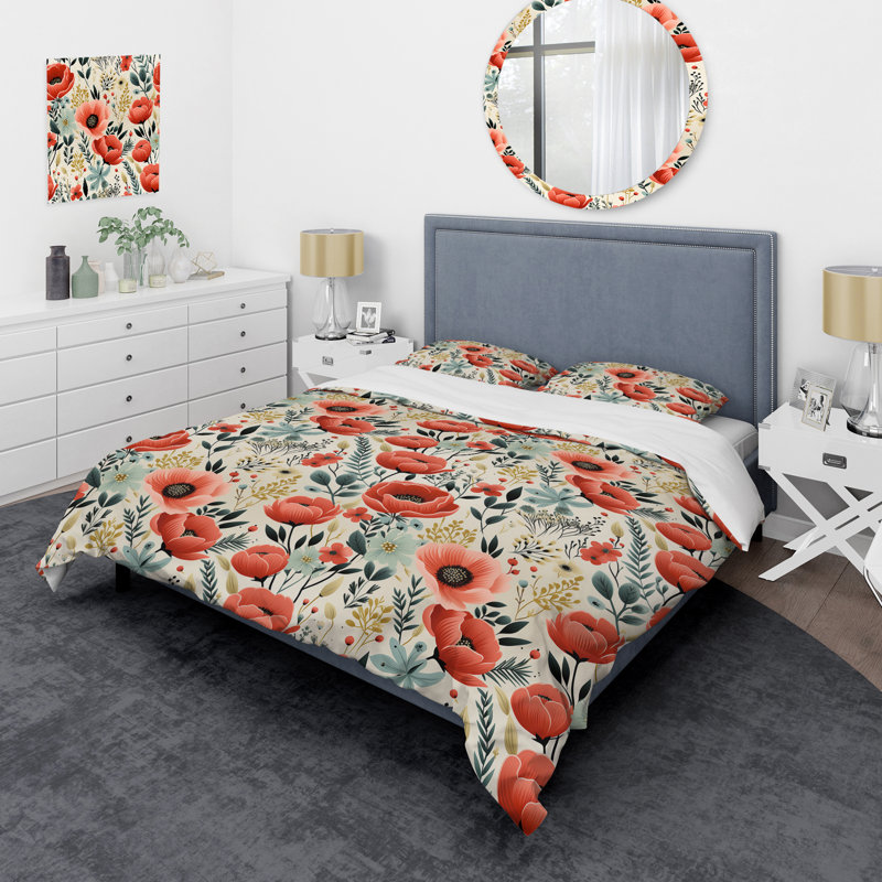 Milkits - Ensemble de housse de couette à motif floral, Housse de couette pour très grand lit et 2 très