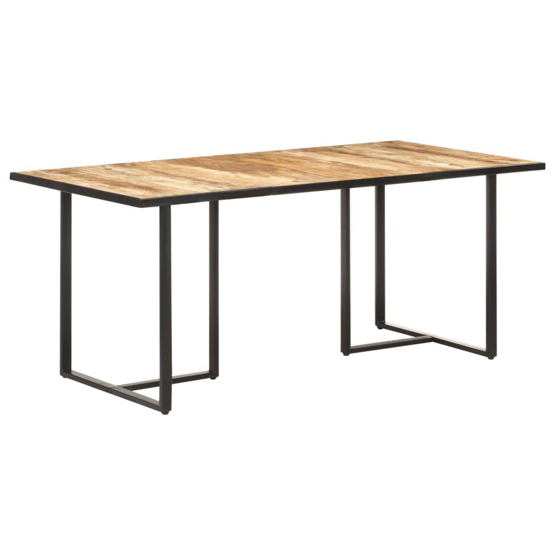 Table de salle à manger brute, Brun pâle, l 31,5 po x L 62,99 po, Bois de mangue