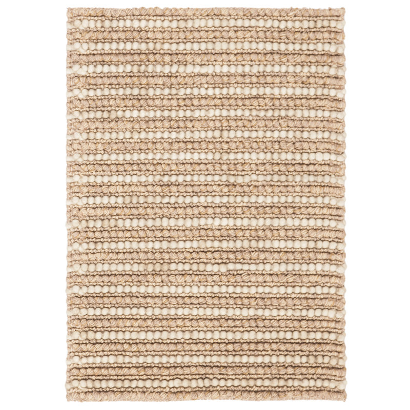 Tapis beige tissé à plat à la main Ferrera, Rectangle 2 pi 6 po x 4 pi