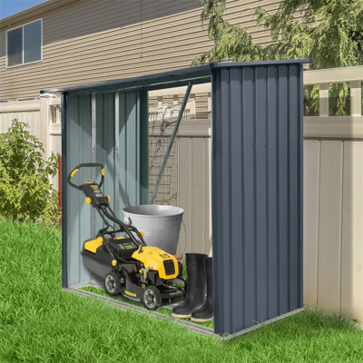 Outdoor Steel Firewood Rack,Open Wood Shed With Sloped Roof For Firewood,Pellet,Or Lumber Storage