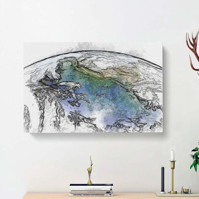 View Of Planet Earth In Abstract - Wrapped Canvas Print