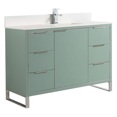 Ensemble de meuble-lavabo simple autoportant 48 po avec plateau en pierre Gery