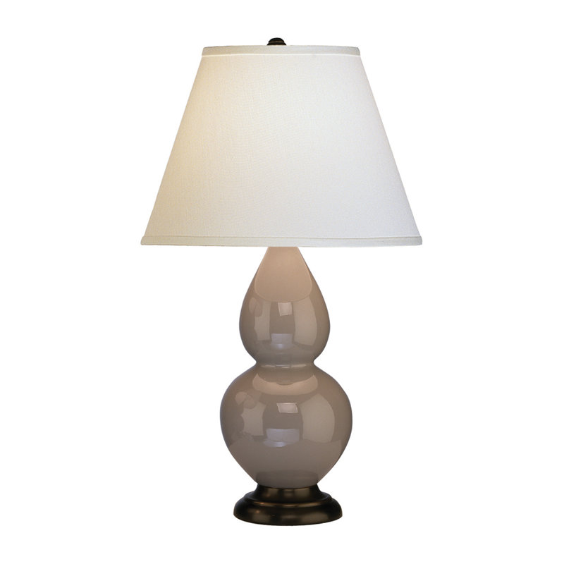 Gourd Table Lamp, Smokey Taupe and Bronze Base