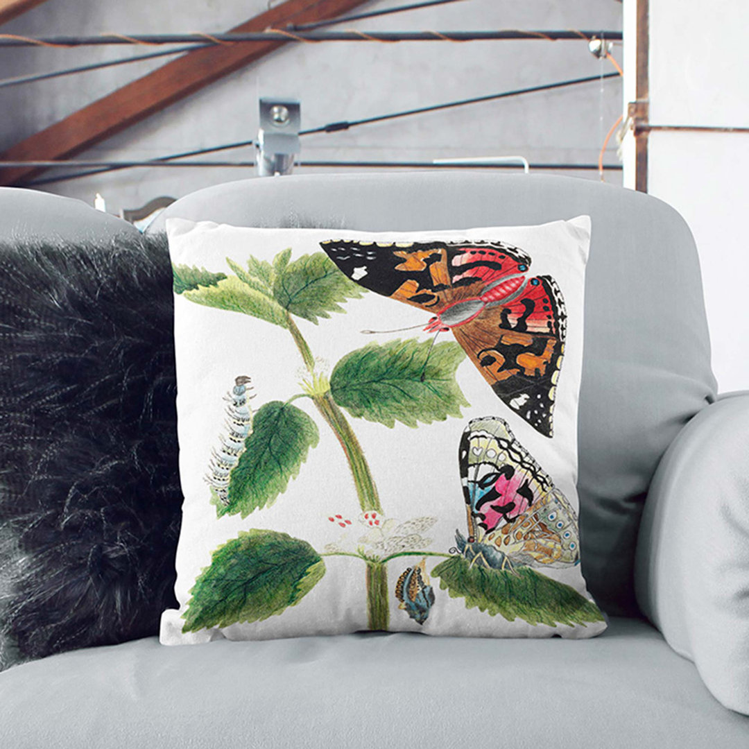 Caterpillars & Butterflies Cushion with Filling