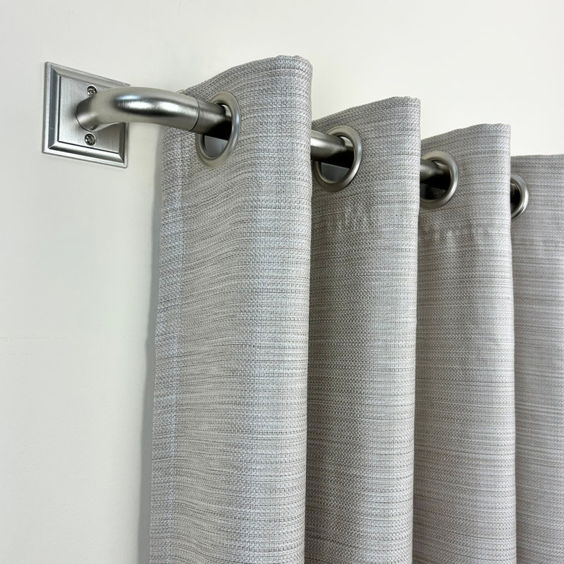 Aben Adjustable Single Curtain Rod, Brushed Nickel, 28" - 48"