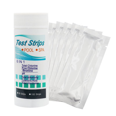 PH Test strips 6 In 1 Pool And Spa Test Strips Kit 50 Accurate Test Strips For Spa, Swimming Pool And Hot Tubs
