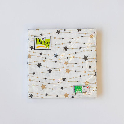 Ensemble de 20 serviettes à motif de guirlande d'étoiles