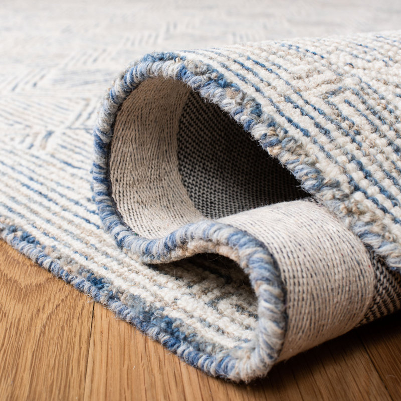 Tapis géométrique en laine et coton touffeté à la main Cave Spring, Rectangle 6 pi x 9 pi