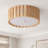 1-White wooden LED dimmable Flush Mount Ligh