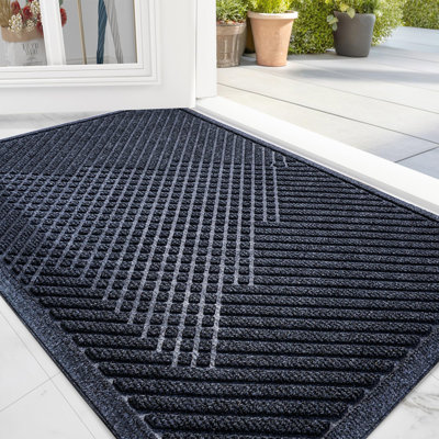 Personalizable Non-Slip Striped Outdoor Doormat
