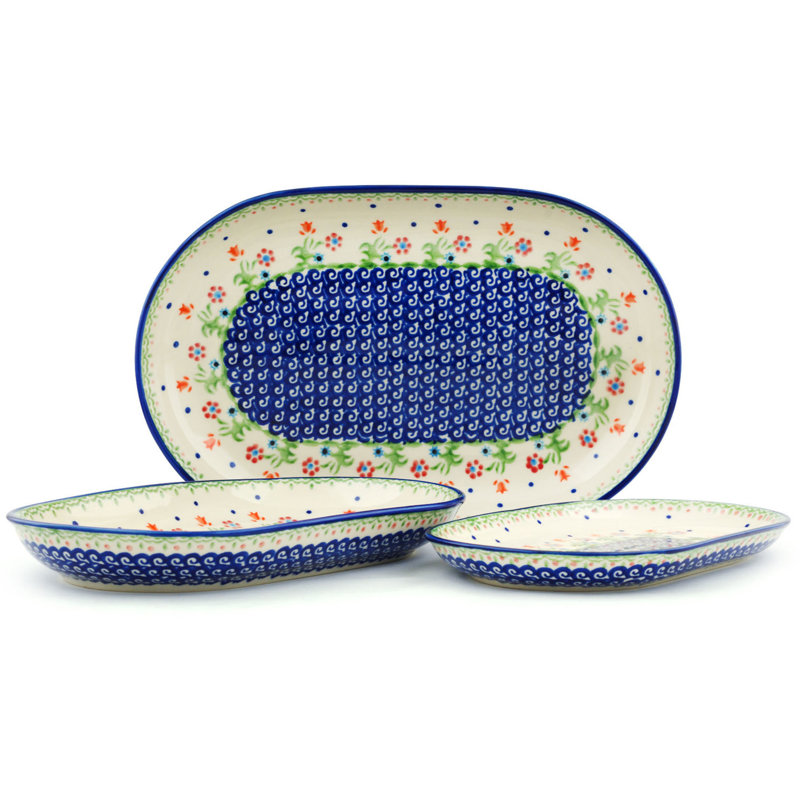 Spring Flowers Stoneware Platter