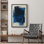 Reproduction d'art sur toile encadrée minimaliste bleu marine