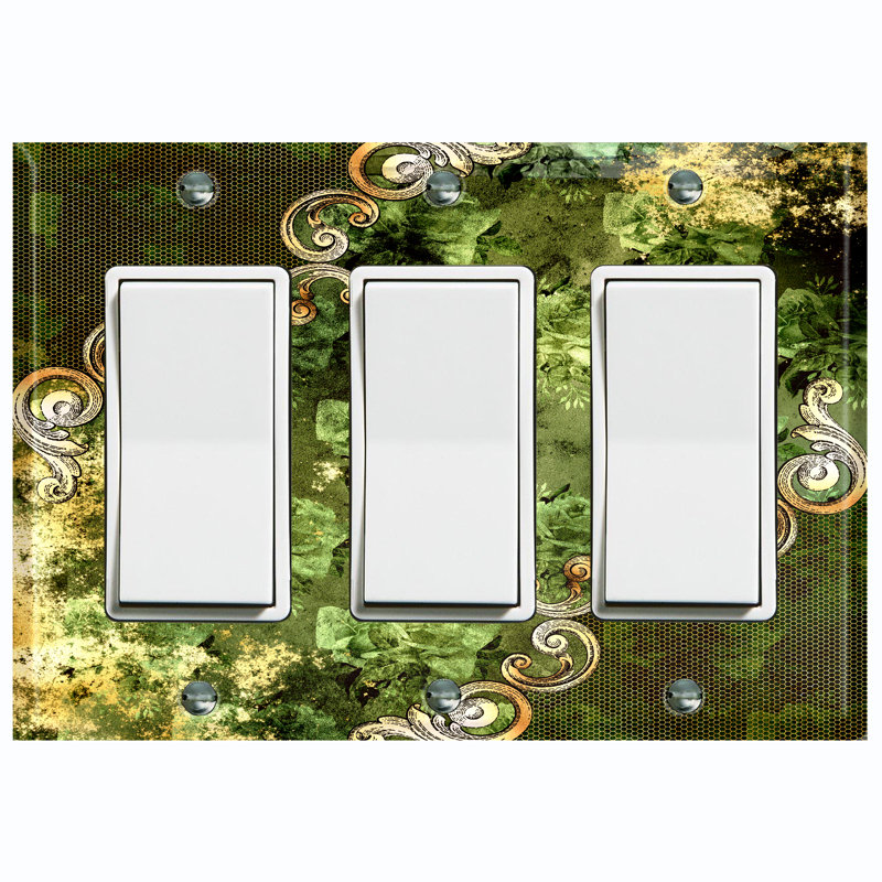 Patterned 3 - Gang Toggle Light Switch Standard Wall Plate