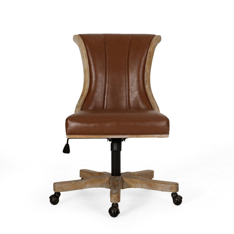 Chaise de bureau pivotante et élévatrice, Naturel, H 35,5 po x l 24,75 po x P 27,25 po